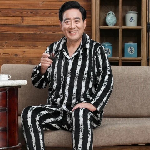 中老年秋冬装睡衣男爷爷双面绒长袖长裤套装爸爸保暖珊瑚绒家居服,淘宝优惠券,粉丝福利购,淘宝优惠卷