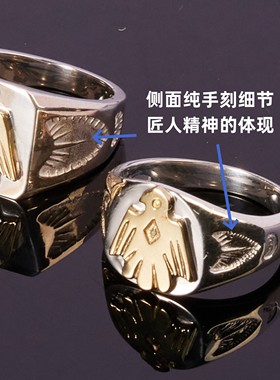 古高桥吾郎戒指925纯银复古雷鸟