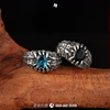 Bloody Mary crocodile ring blue topaz customized for men