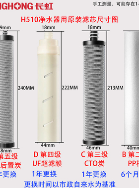 长虹净水器滤芯H510原装正品换芯