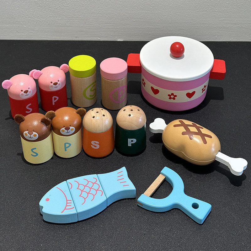 木制鸡腿鱼切切乐益智玩具过家家儿童玩具切切看厨房调味料削皮刀,淘宝优惠券,粉丝福利购,淘宝优惠卷