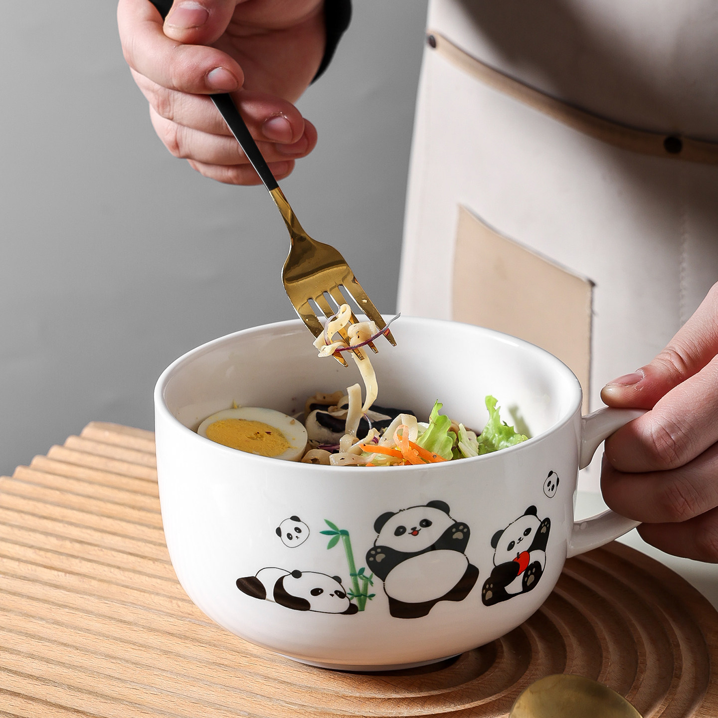 陶瓷泡面碗带盖宿舍用学生高颜值泡面杯上班族食堂打饭可微波炉用,淘宝优惠券,粉丝福利购,淘宝优惠卷