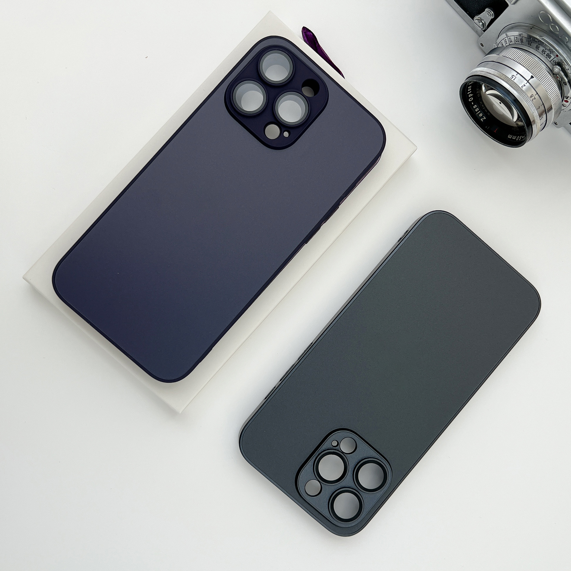 苹果iPhone13简约手机保护壳AG磨砂苹果16手机壳适用于iPhone15Pro无线充电带玻璃镜头保护配件 - 图0