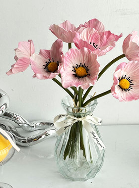 PU迷你罂粟花虞美人仿真花假花ins家居装饰摆件仿真植物跨境批发