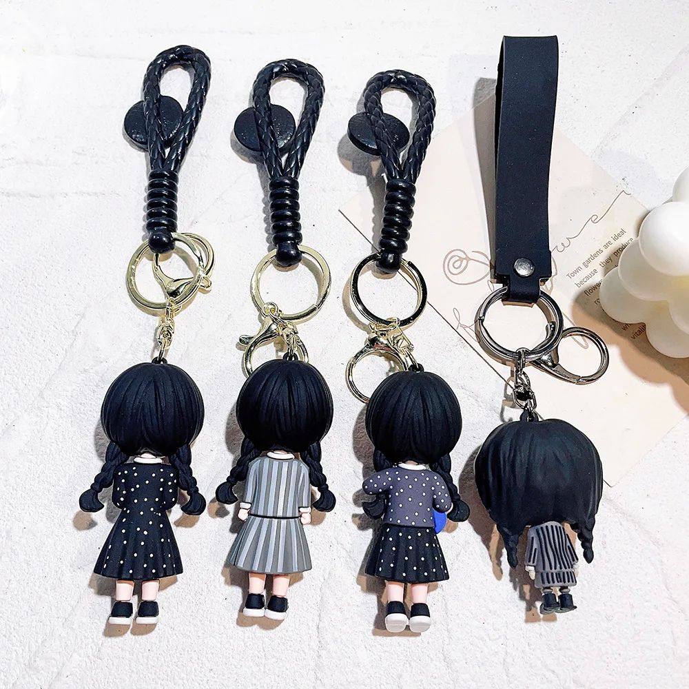 Horror Wednesday Addams Silicone Keychain Toy Thing Hand Hom - 图2