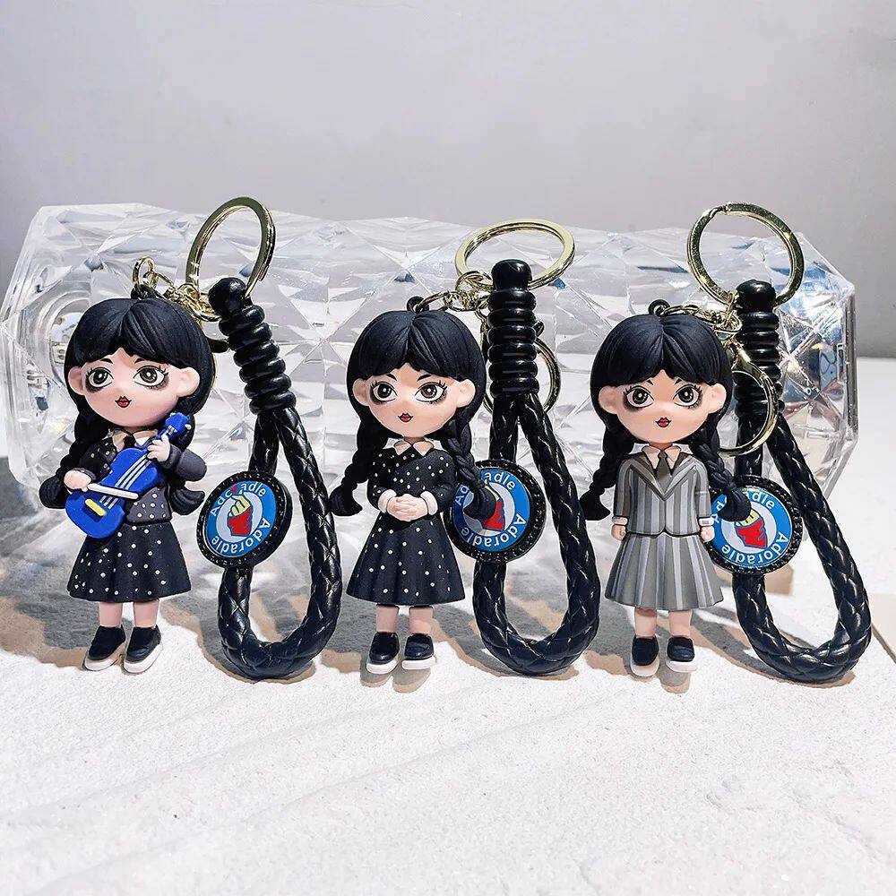 Horror Wednesday Addams Silicone Keychain Toy Thing Hand Hom - 图0