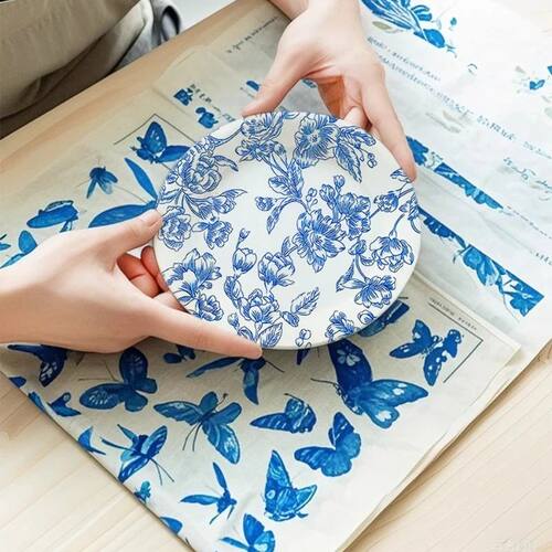 1PC Underglaze Flower Paper High Temperature Transfer Decals - 图1