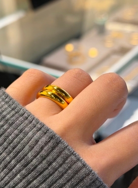 水贝黄金泥鳅背金包银戒指