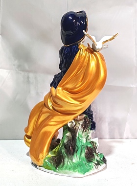 外贸原单 老瓷孤品 欧式田园风 手绘 描金 人物摆件 创意礼品收藏