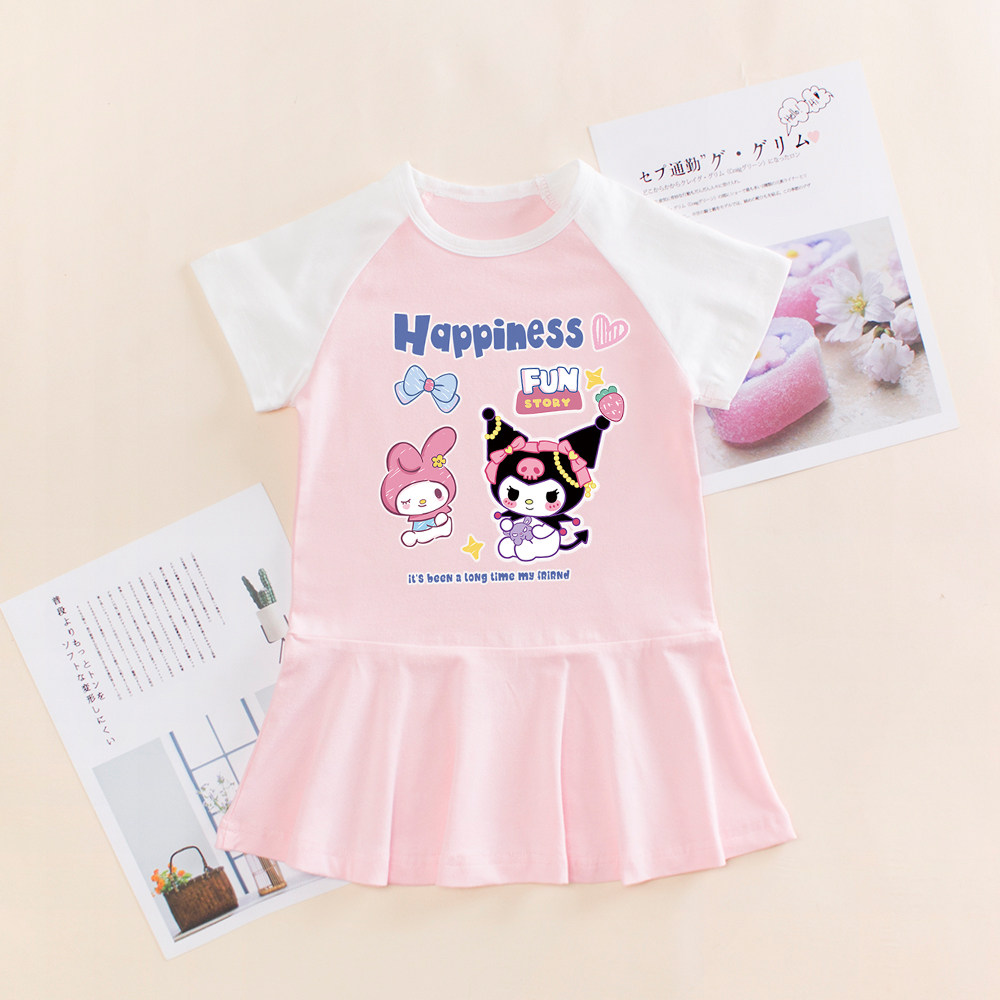 女童连衣裙夏装韩版小童骷髅米衣服儿童美乐蒂宝宝夏季短袖小裙子,淘宝优惠券,粉丝福利购,淘宝优惠卷