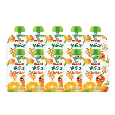 andros果乐士吸吸冻60g*10袋草莓菠萝可吸果汁果冻无添加儿童零食