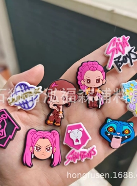 现货猎魔女团装饰扣 洞洞鞋DIY鞋扣卡扣 K-POP鞋花鞋扣 PVC软胶
