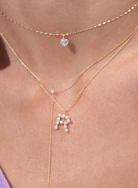 吴千语同款珍珠字母吊坠纯银项链