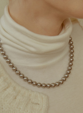 Tatiana法式大溪地灰黑珍珠项链