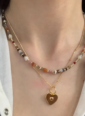 KEVKEV官网爱心天然石叠戴首饰锁骨叠戴适合夏天戴的项链节日礼物