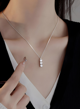 kevkev满天星河项链女款百搭高级感轻奢小众S925银莫桑钻锁骨链