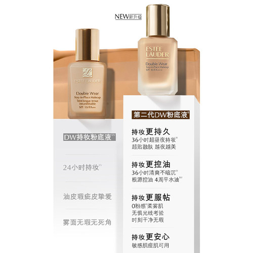 雅诗兰黛DW持妆粉底液遮瑕持妆轻薄贴肤不易暗沉卡粉浮粉防蹭 - 图2