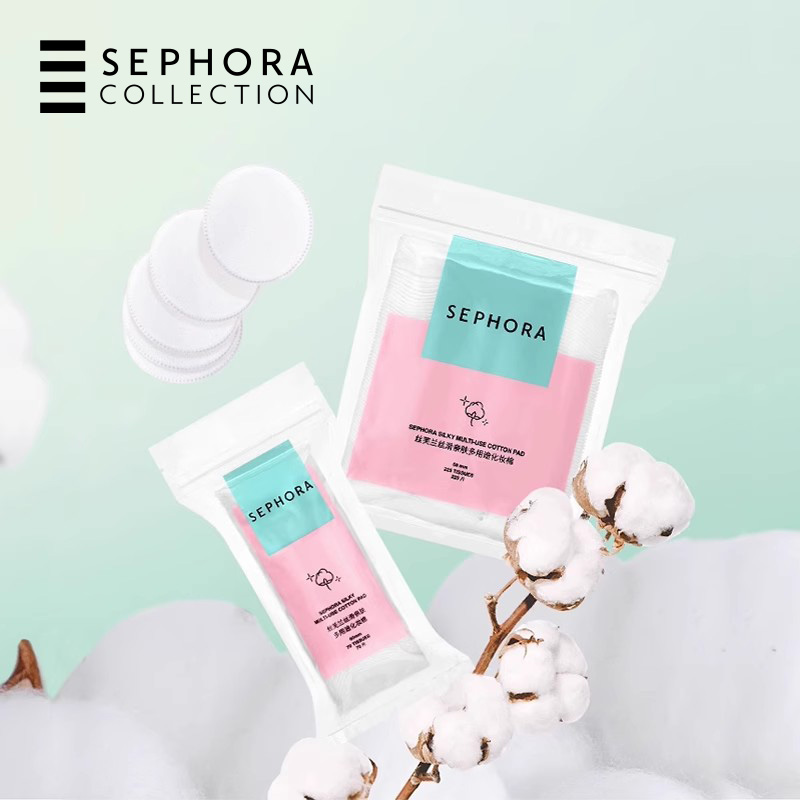 Sephora/丝芙兰丝滑亲肤多用途化妆棉绵柔亲肤压边紧实呵护肌肤-图2