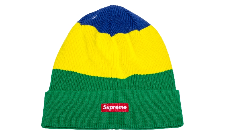 supreme big stripe beanie