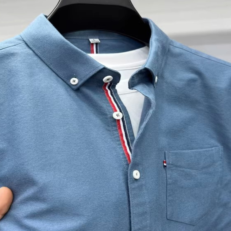 工艺精湛！无可挑剔！色织衬衫男长袖春秋季牛津纺三色条纹衬衣 - 图3