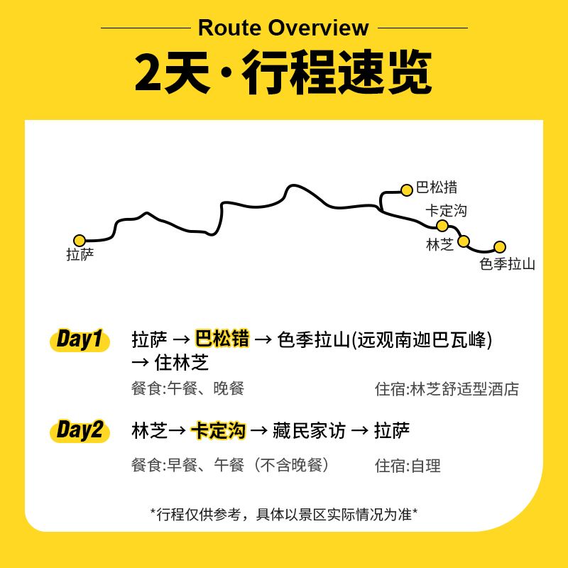 西藏旅行林芝跟团游2天1晚拉萨旅游报团林芝桃花节巴松措南迦巴瓦-图3