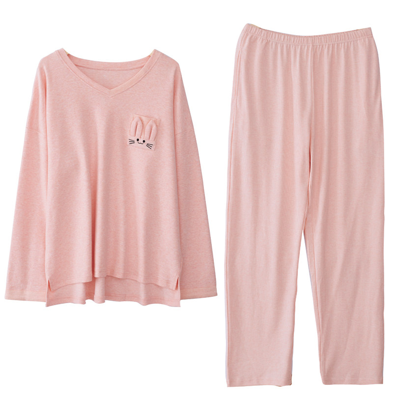 秋冬纯棉舒绒棉长袖长裤宽松睡衣 花样娇兰睡衣/家居服套装