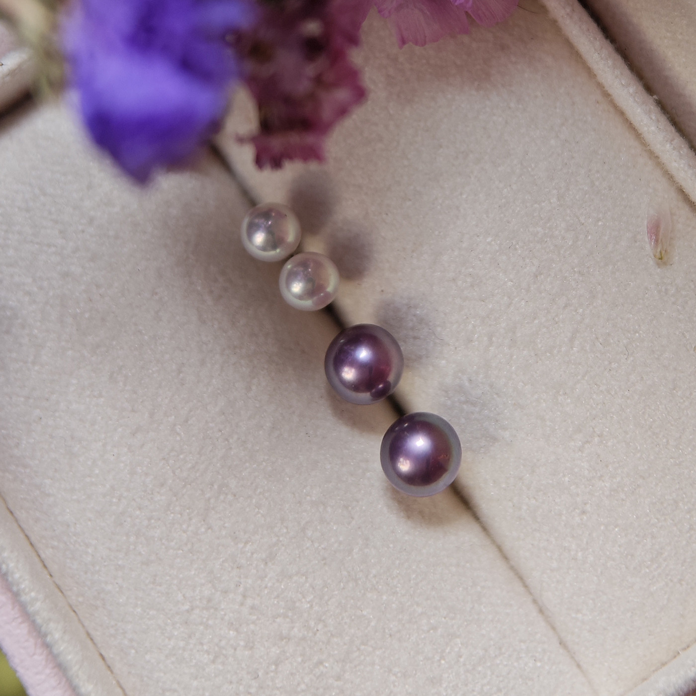 如星辰般璀璨~极强钻光天然白色正圆珍珠耳钉养耳洞妖紫色纯银,淘宝优惠券,粉丝福利购,淘宝优惠卷