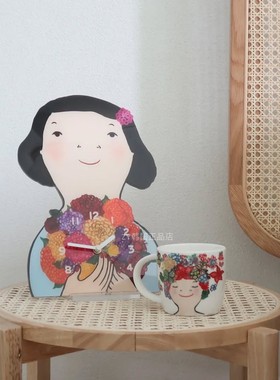 韩国代购进口ins风可爱桌面静音时钟家居摆件台式座钟挂钟表