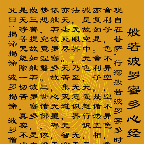 心经大悲咒挂画佛说吉祥经念佛经文国画佛经禅意卷轴丝绸装饰国画 - 图0