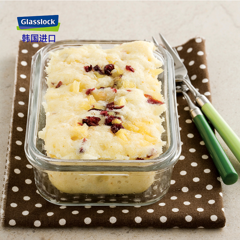 Glasslock进口长方形密封玻璃保鲜盒微波炉带饭盒耐摔便当饭盒 - 图2