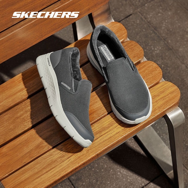 Skechers斯凯奇新品男款休闲健步鞋GOWALK舒适加绒秋冬一脚蹬,淘宝优惠券,粉丝福利购,淘宝优惠卷