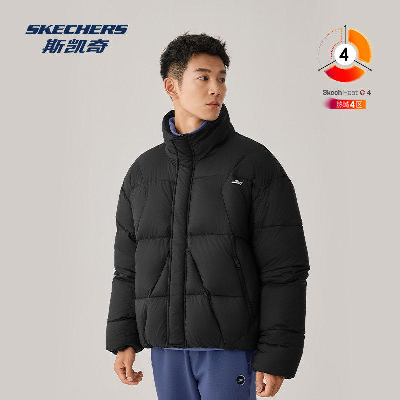 斯凯奇运动羽绒服冬季立领保暖男女同款防泼水防泼油耐污