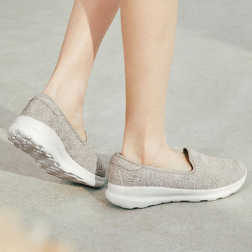 斯凯奇女子舒适蕾丝刺绣一脚蹬软底健步鞋 - 图1
