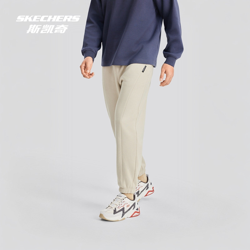 skechers斯凯奇男士运动裤宽松型秋冬新款加绒针织长裤保暖舒适,淘宝优惠券,粉丝福利购,淘宝优惠卷