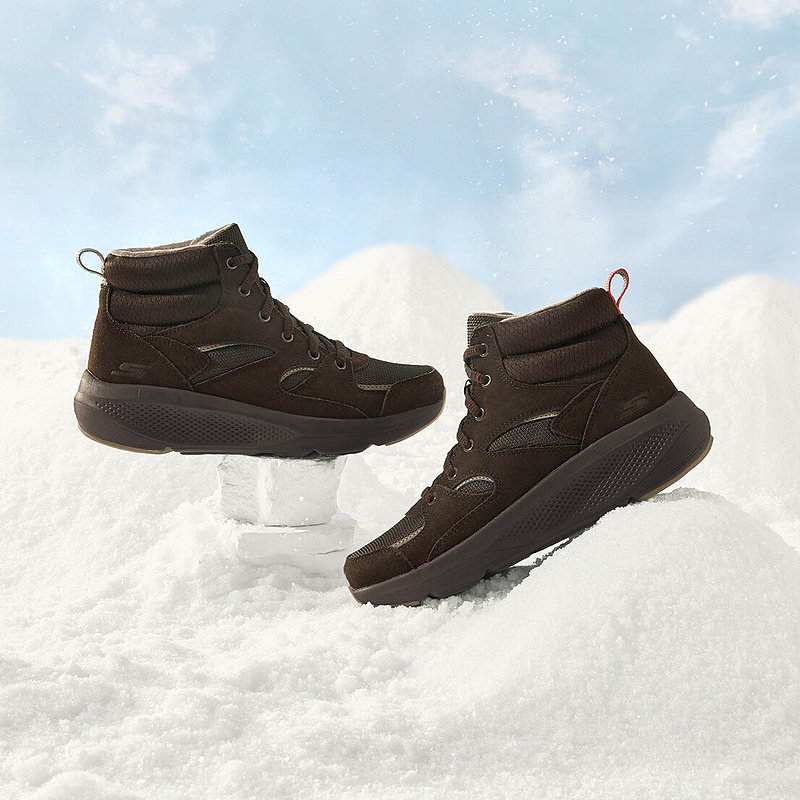 Skechers 斯凯奇 反毛皮拼接加绒高帮复古厚底女运动鞋,淘宝优惠券,粉丝福利购,淘宝优惠卷