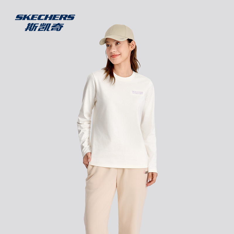 斯凯奇秋季女款防紫外线长袖T恤衫简约休闲舒适上衣打底衫,淘宝优惠券,粉丝福利购,淘宝优惠卷