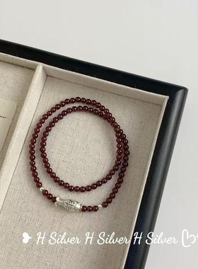 欢遇S925银石榴石福字鱼手链