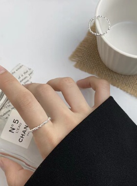 S925纯银简约百搭素圈开口戒指