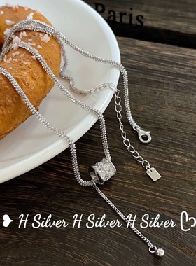 S925纯银精致微镶锆石路路通项链