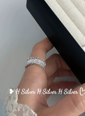 S925纯银时尚中古风蕾丝戒指