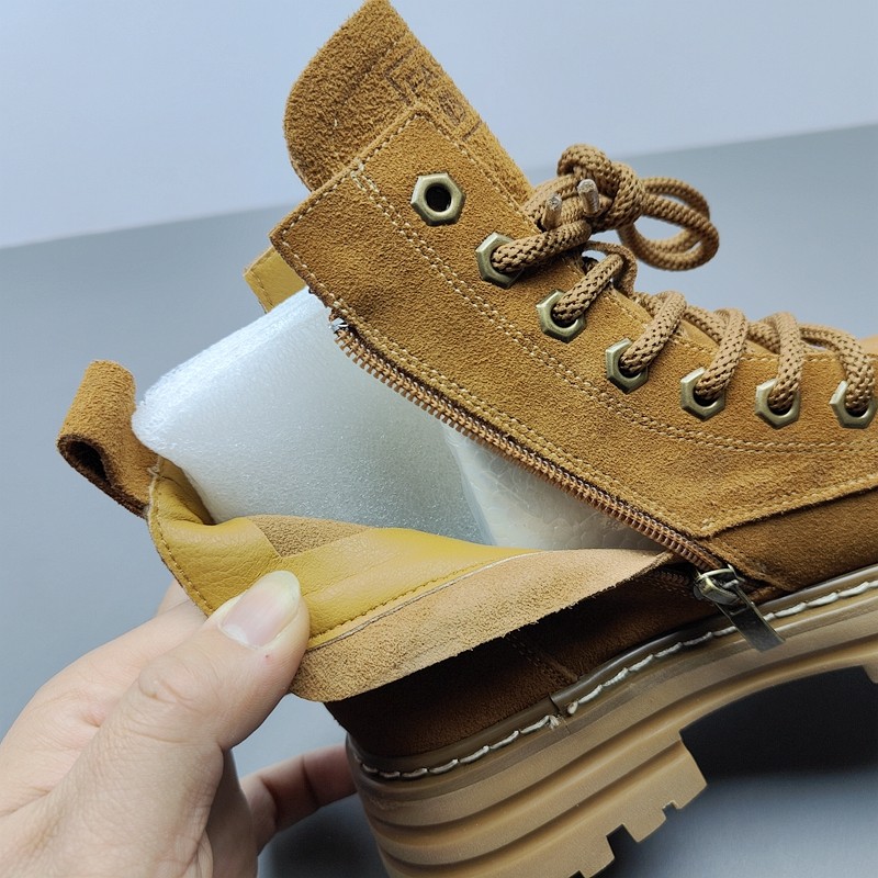 2025尾货工厂断码处理女鞋低跟侧拉链短筒马丁靴棕色牛皮真皮,淘宝优惠券,粉丝福利购,淘宝优惠卷