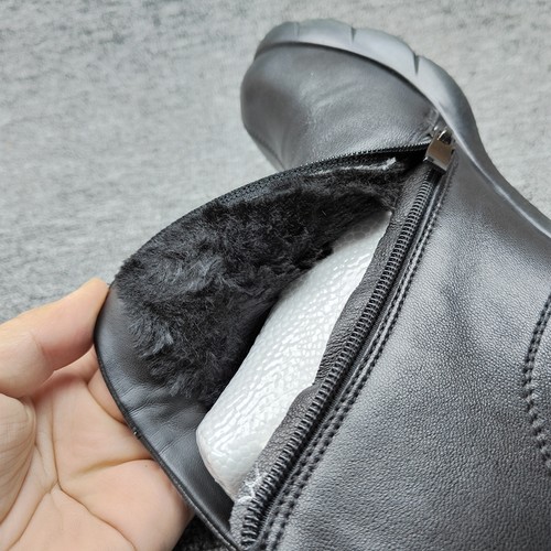 25尾货工厂断码处理女鞋短筒真皮马丁靴粗跟舒适休闲保暖加绒羊皮 - 图2