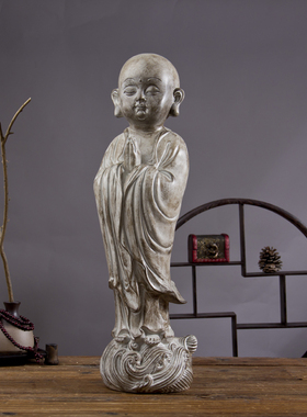 东南亚泰式坐佛摆件 中式禅意站佛装饰品SPA会所餐厅奶茶店摆设