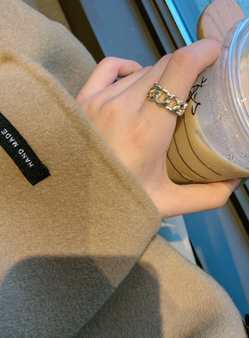 嘻哈风链条戒指简约小众个性时尚