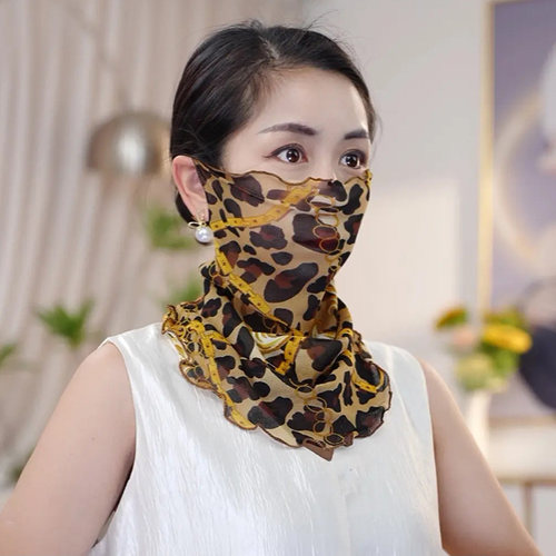 防晒面纱夏季女士薄款丝巾冰丝面罩口罩遮阳全脸脖套挂耳围脖户外 - 图2