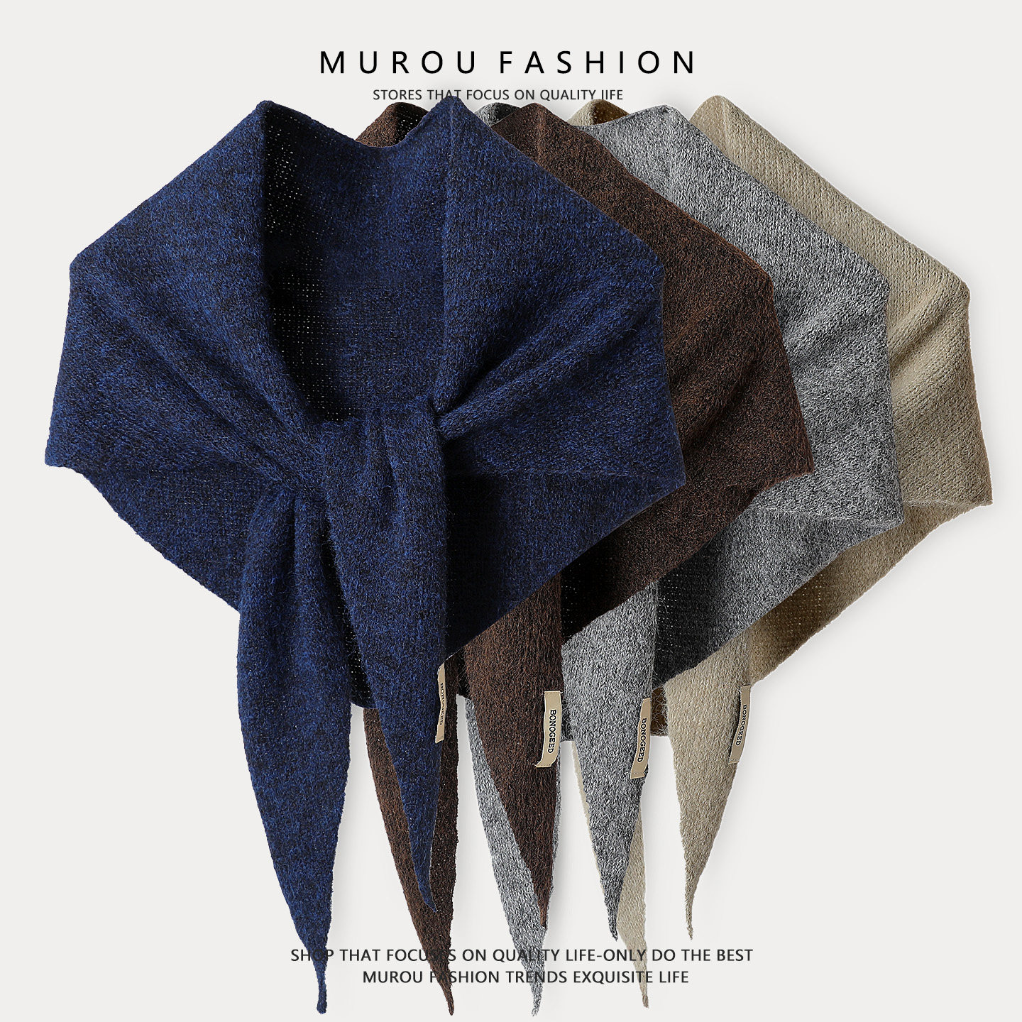 柔软百搭羊绒羊毛混纺三角形大披肩保暖围巾女2025秋冬季护颈围脖