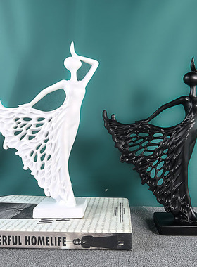 现代简约黑白约抽象艺术摆件