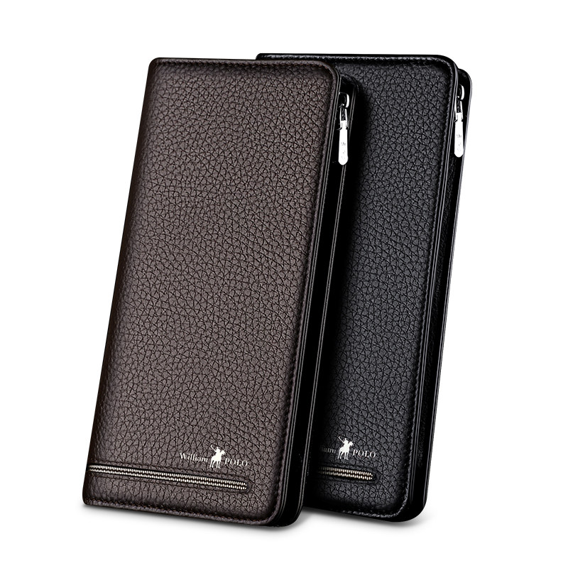 英皇保罗多卡位男真皮防盗刷钱包 williampolo宇硕卡包