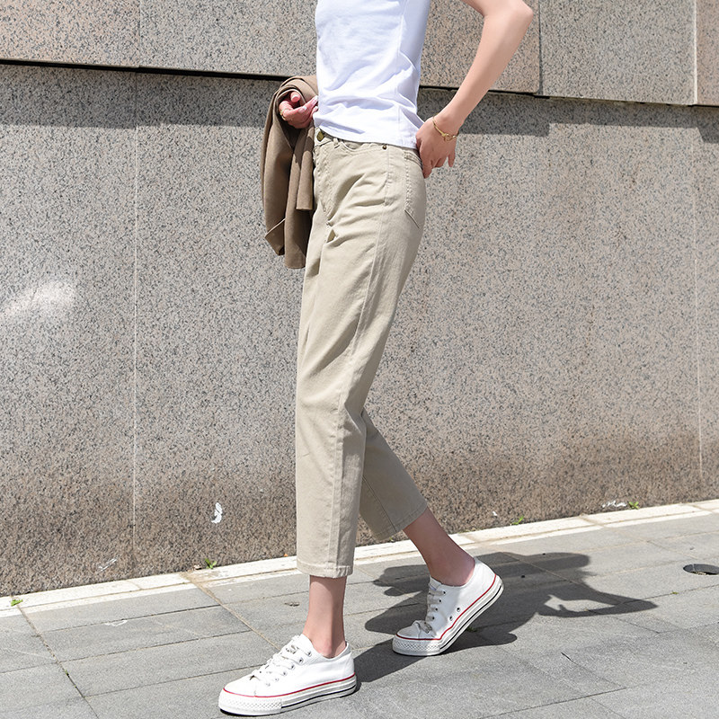 直筒九分裤2020秋季新款高腰牛仔裤 苼荟牛仔裤