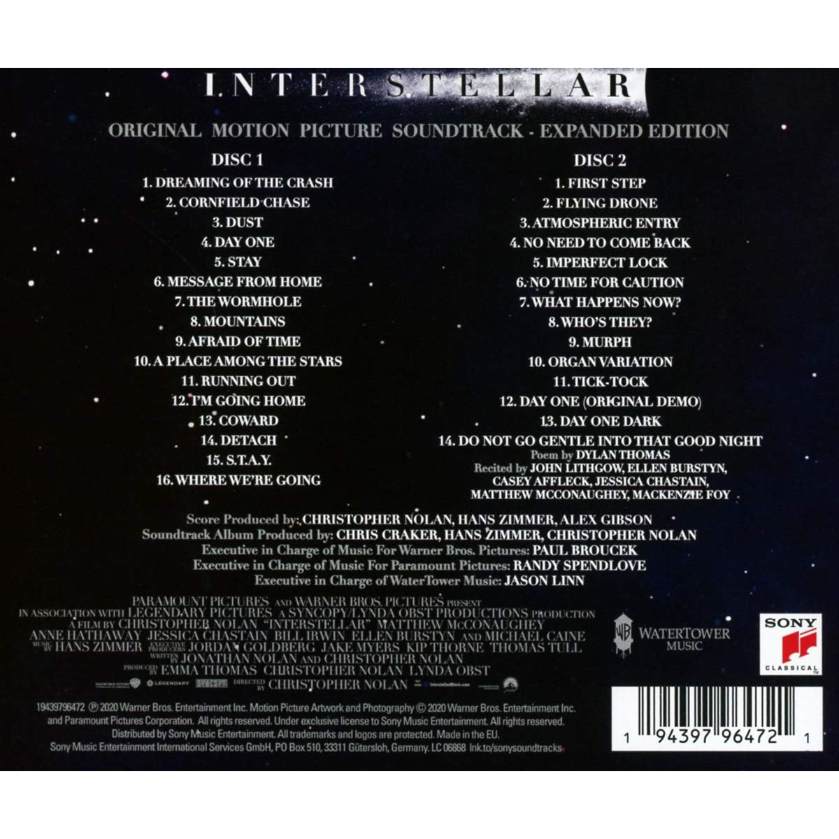 HANS ZIMMER INTERSTELLAR 2CD 星际穿越 电影原声音乐OST 原版 - 图1